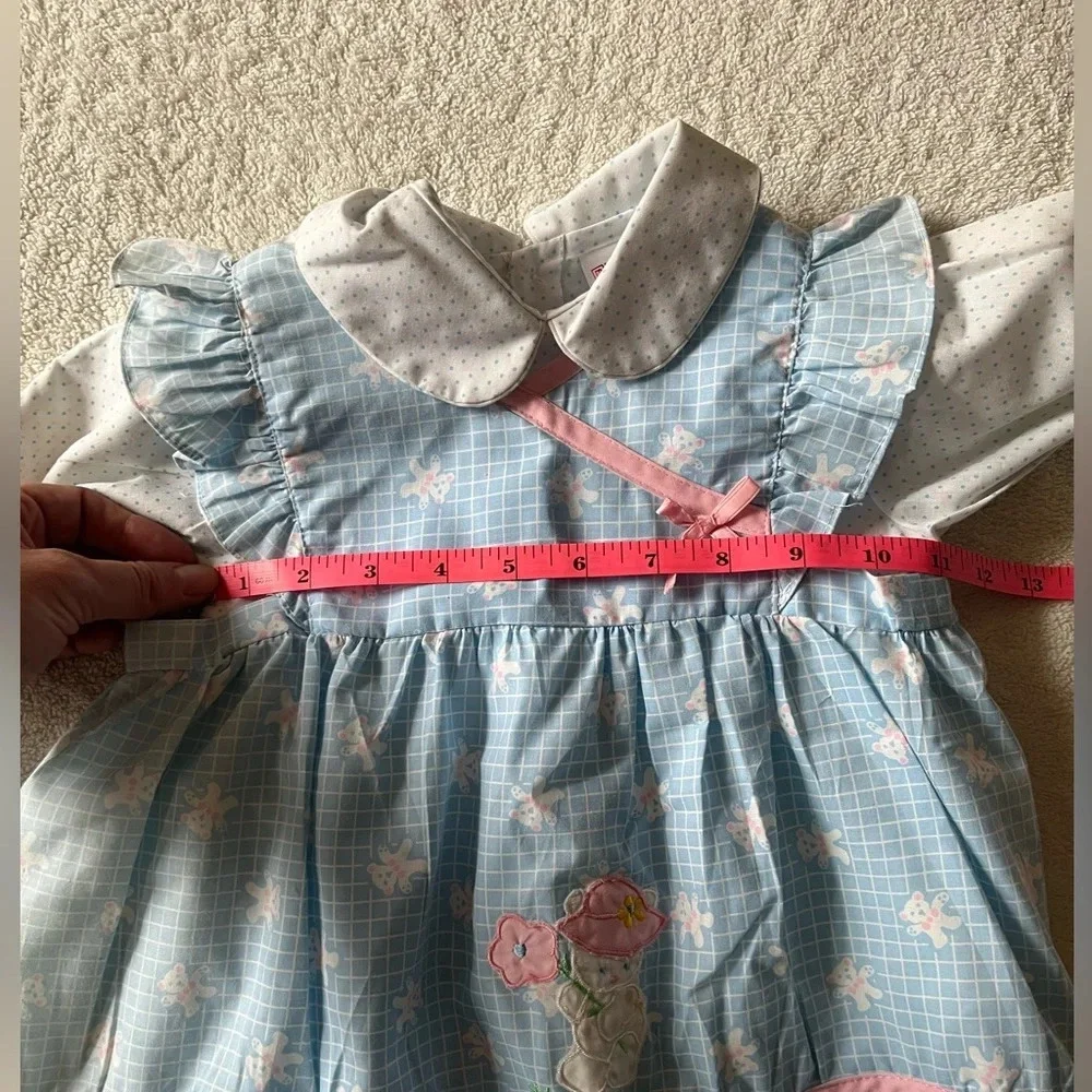 Vintage Mayfair toddler dress, teddy bear design two layers. Sz 24 months